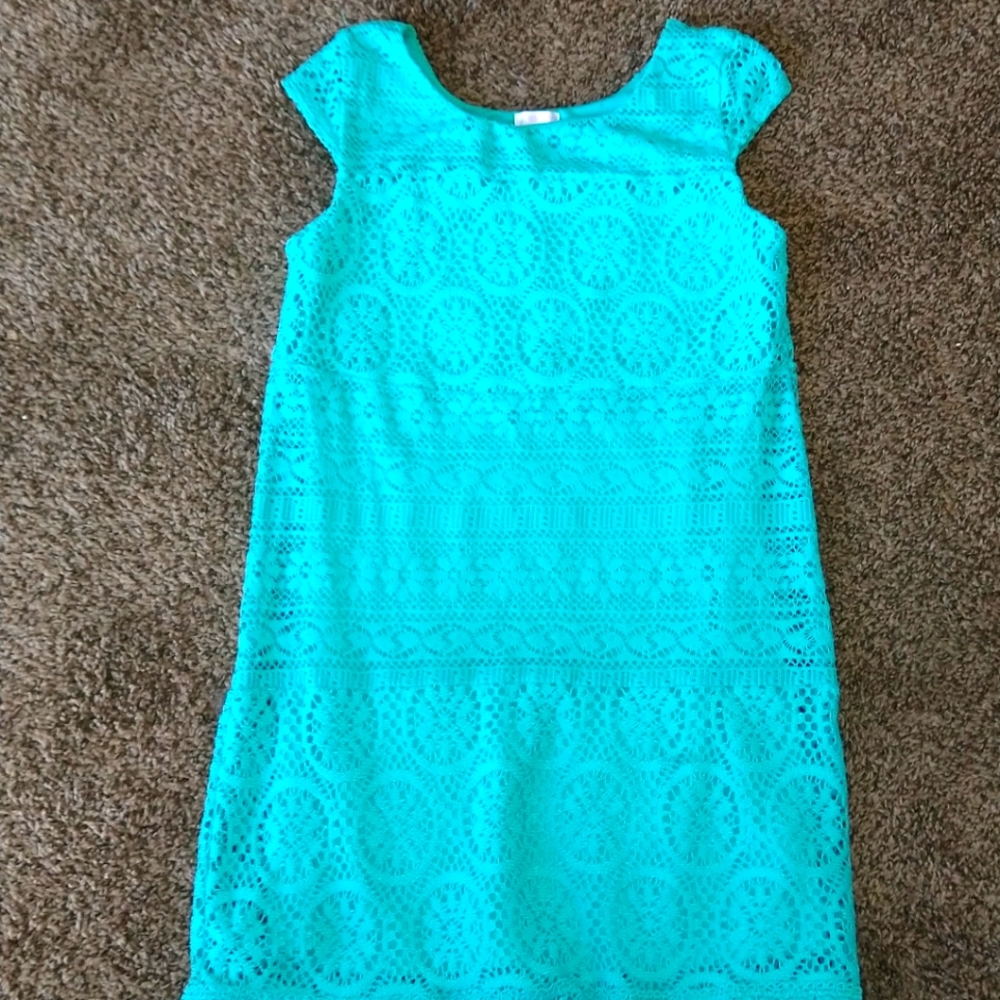 Lacey aqua dress